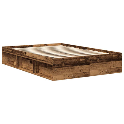 vidaXL Bed Frame without Mattress Smoked Oak 135x190 cm Double Double