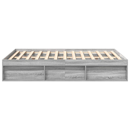 vidaXL Bed Frame without Mattress Grey Sonoma 135x190 cm Double Double