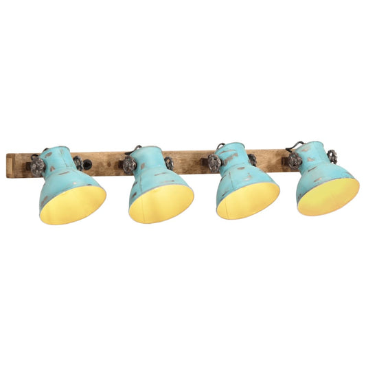 vidaXL Wall Lamp 25 W Distressed Blue 90x25 cm E27