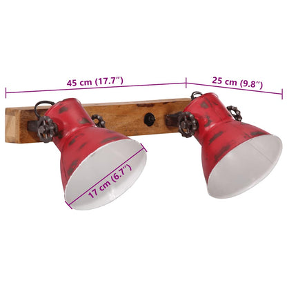 vidaXL Wall Lamp 25 W Distressed Red 45x25 cm E27