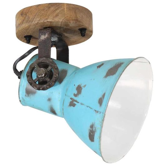 vidaXL Wall Lamp 25 W Distressed Blue 11.5x11.5x25 cm E27