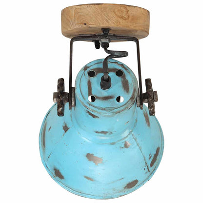 vidaXL Wall Lamp 25 W Distressed Blue 11.5x11.5x25 cm E27