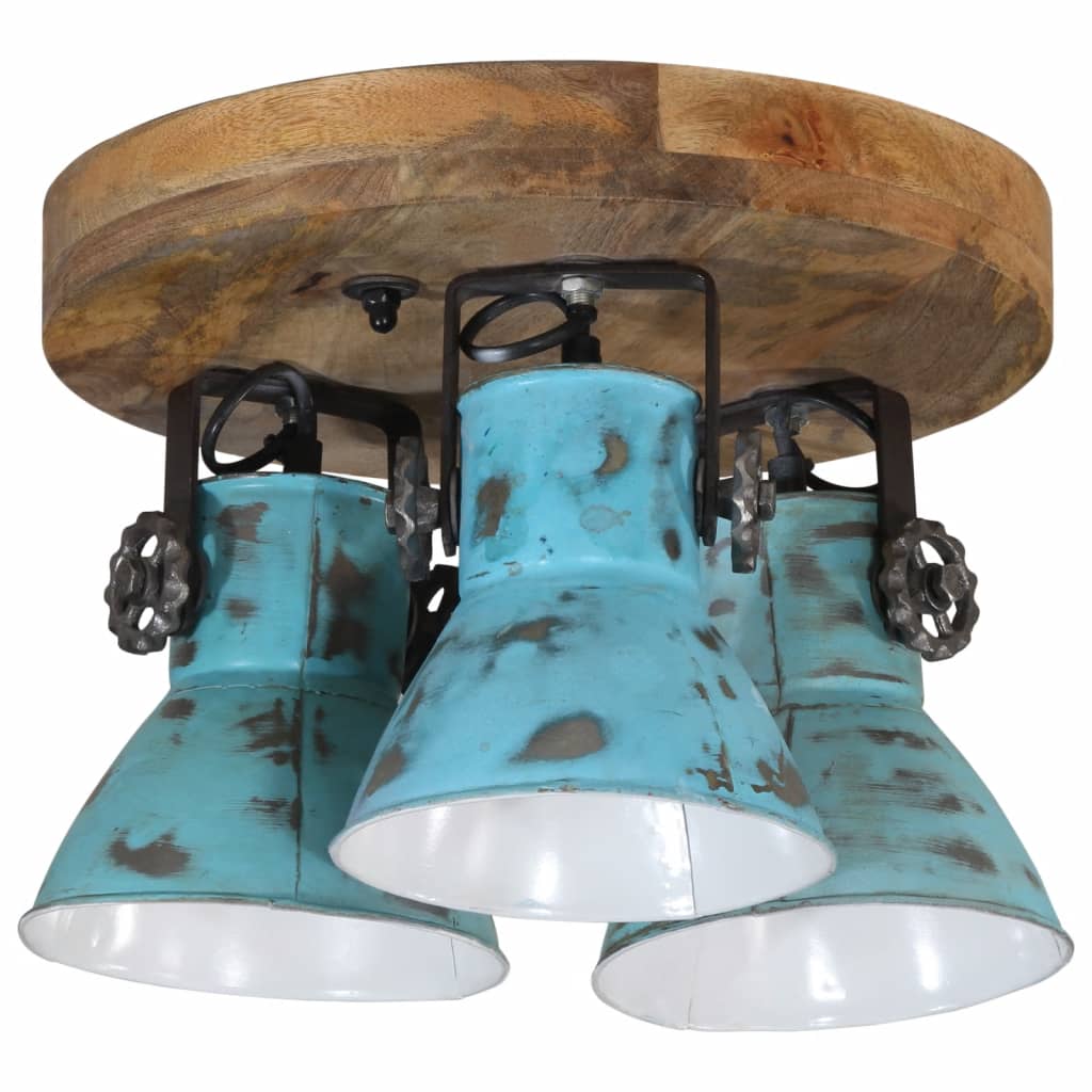 vidaXL Ceiling Lamp 25 W Distressed Blue 35x35x25 cm E27
