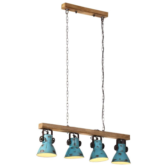 vidaXL Ceiling Lamp 25 W Distressed Blue 90x24x111 cm E27