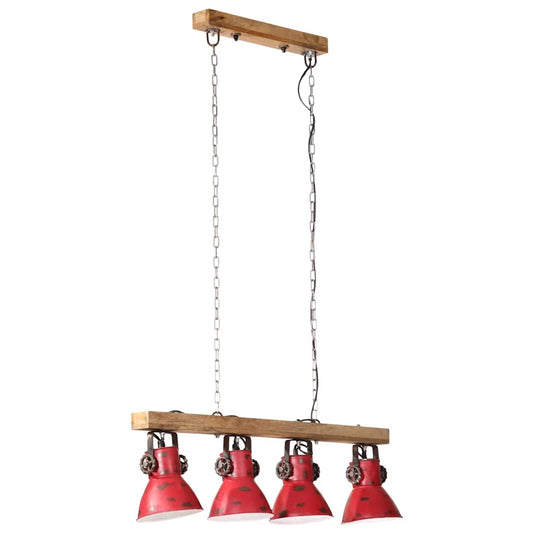 vidaXL Ceiling Lamp 25 W Distressed Red 90x24x111 cm E27
