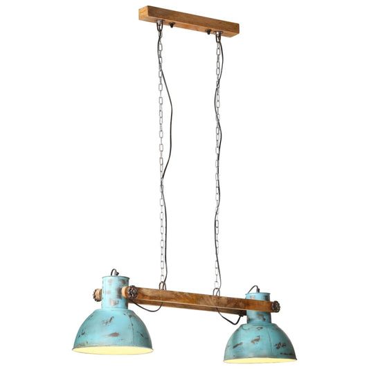 vidaXL Hanging Lamp 25 W Distressed Blue 85x28x109 cm E27