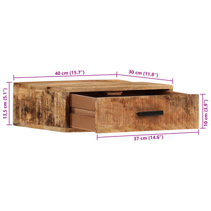 vidaXL Wall-mounted Bedside Cabinet 40x30x13.5 cm Solid Wood Mango