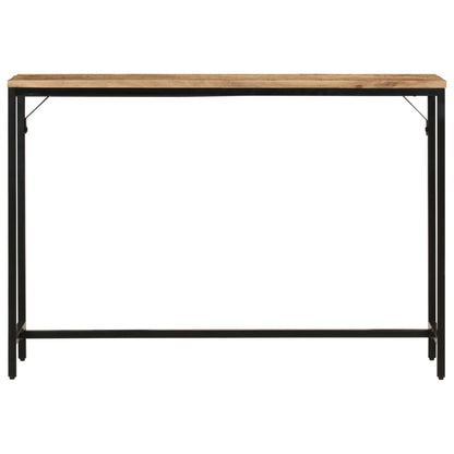 vidaXL Console Table 110x30x75 cm Solid Rough Mango Wood and Iron
