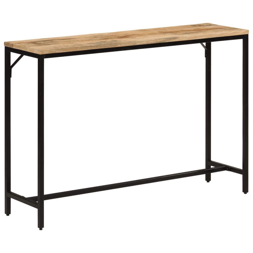 vidaXL Console Table 110x30x75 cm Solid Rough Mango Wood and Iron