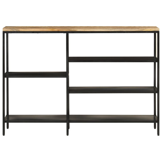 vidaXL Console Table 110x30x75 cm Solid Rough Mango Wood and Iron