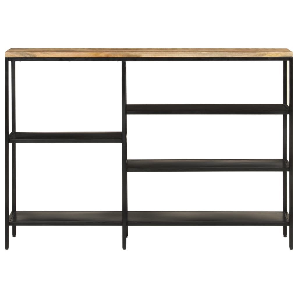 vidaXL Console Table 110x30x75 cm Solid Rough Mango Wood and Iron