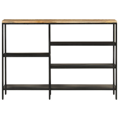 vidaXL Console Table 110x30x75 cm Solid Rough Mango Wood and Iron