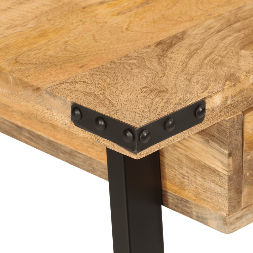 vidaXL Desk with Drawers 105x55x70 cm Solid Wood Mango and Iron