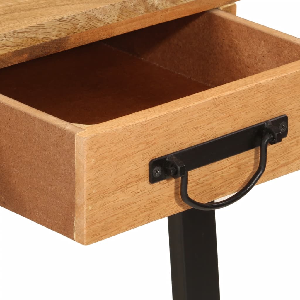 vidaXL Desk with Drawers 105x55x70 cm Solid Wood Mango and Iron