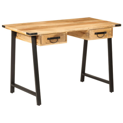 vidaXL Desk with Drawers 105x55x70 cm Solid Wood Mango and Iron