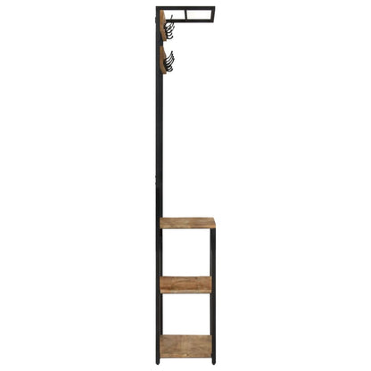vidaXL Coat Rack with Shoe Storage 68x30x182 cm Solid Rough Mango Wood