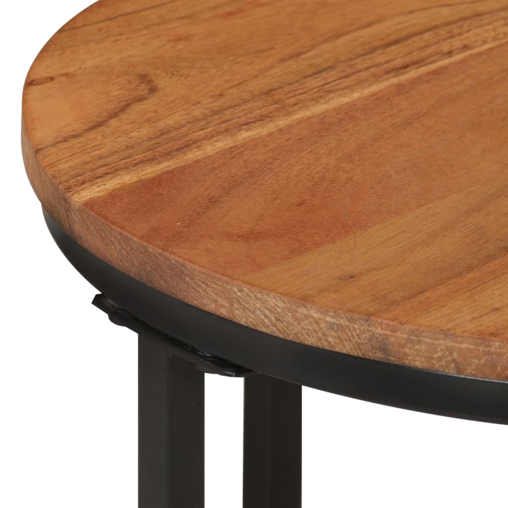 vidaXL Coffee Table 35x35x30 cm Solid Wood Acacia and Iron