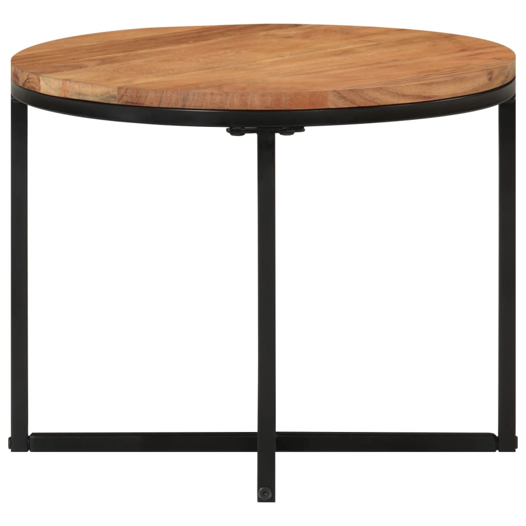 vidaXL Coffee Table 45x45x35 cm Solid Wood Acacia and Iron