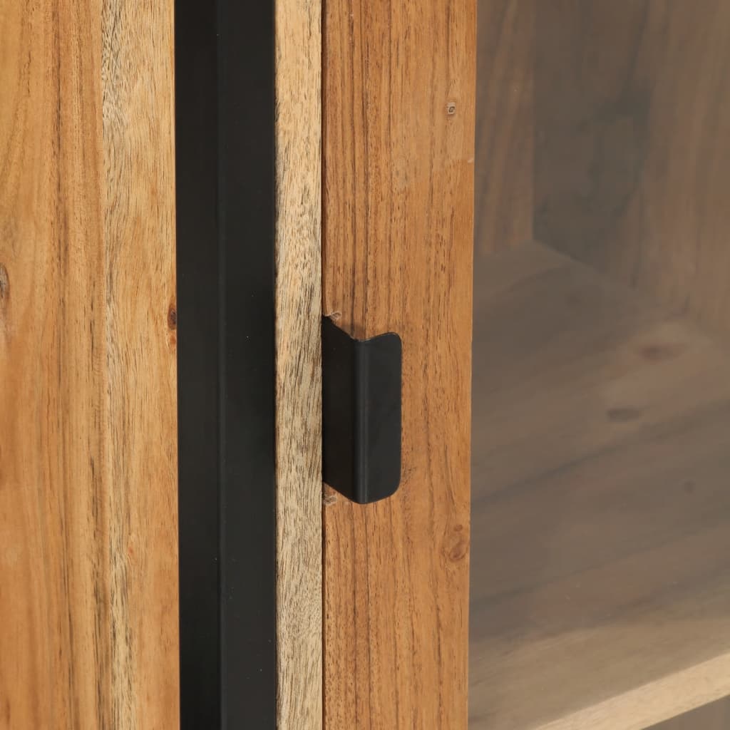 vidaXL Bathroom Wall Cabinet 40x30x90 cm Solid Wood Acacia and Iron