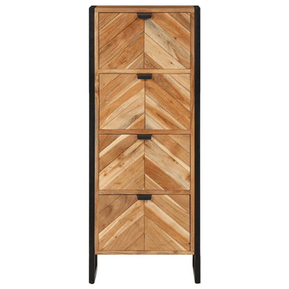 vidaXL Bathroom Cabinet 40x30x100 cm Solid Wood Acacia and Iron