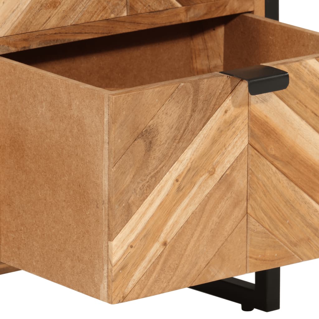 vidaXL Bathroom Cabinet 40x30x100 cm Solid Wood Acacia and Iron