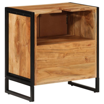 vidaXL Bathroom Cabinet 55x35x60 cm Solid Wood Acacia and Iron
