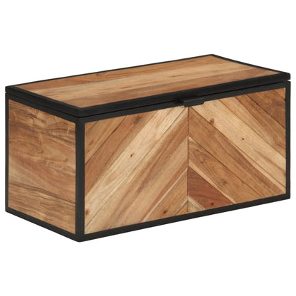 vidaXL Storage Box 60x30x30 cm Solid Wood Acacia and Iron