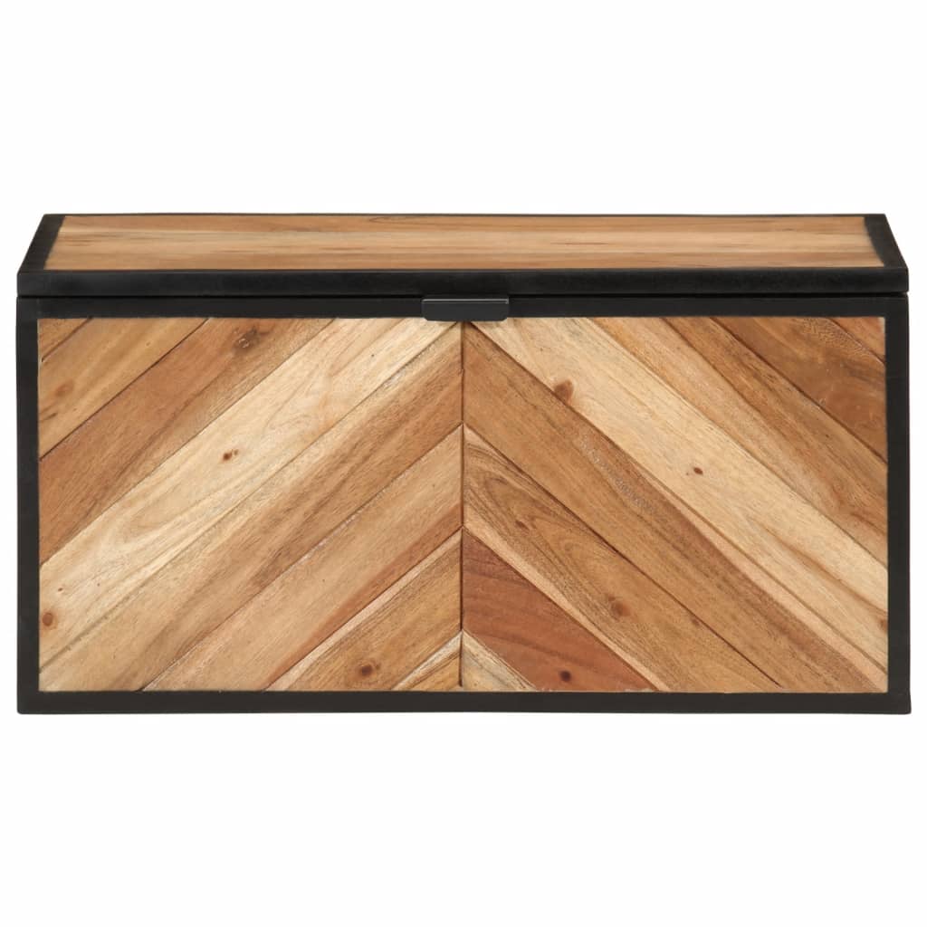 vidaXL Storage Box 60x30x30 cm Solid Wood Acacia and Iron