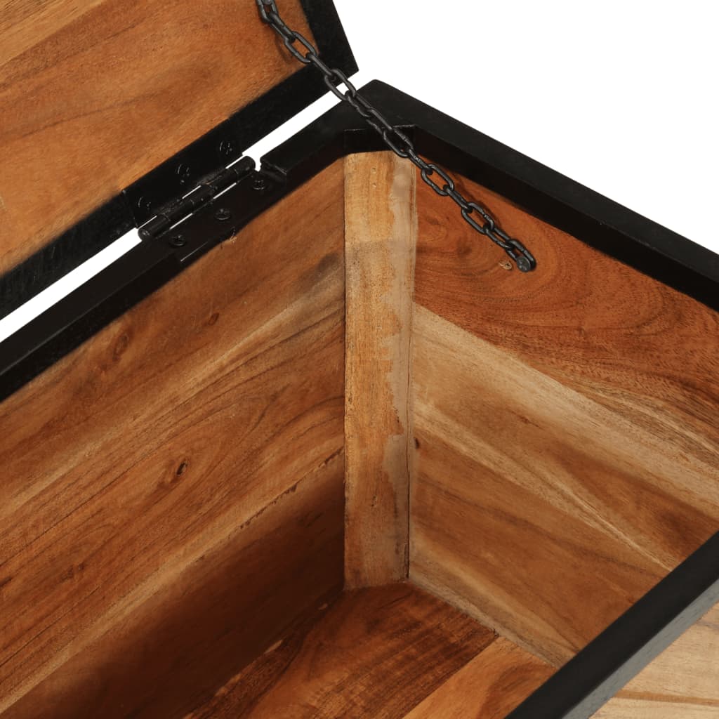 vidaXL Storage Box 60x30x30 cm Solid Wood Acacia and Iron