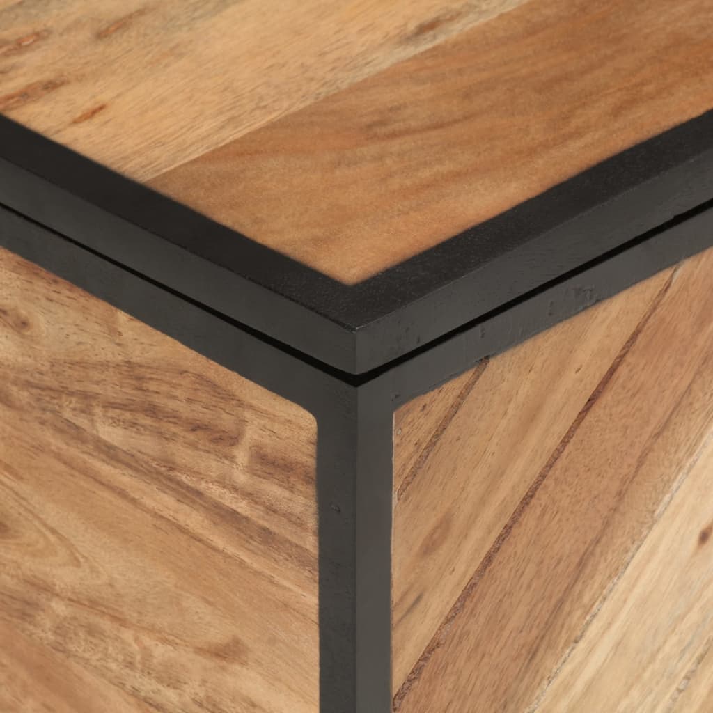 vidaXL Storage Box 60x30x30 cm Solid Wood Acacia and Iron
