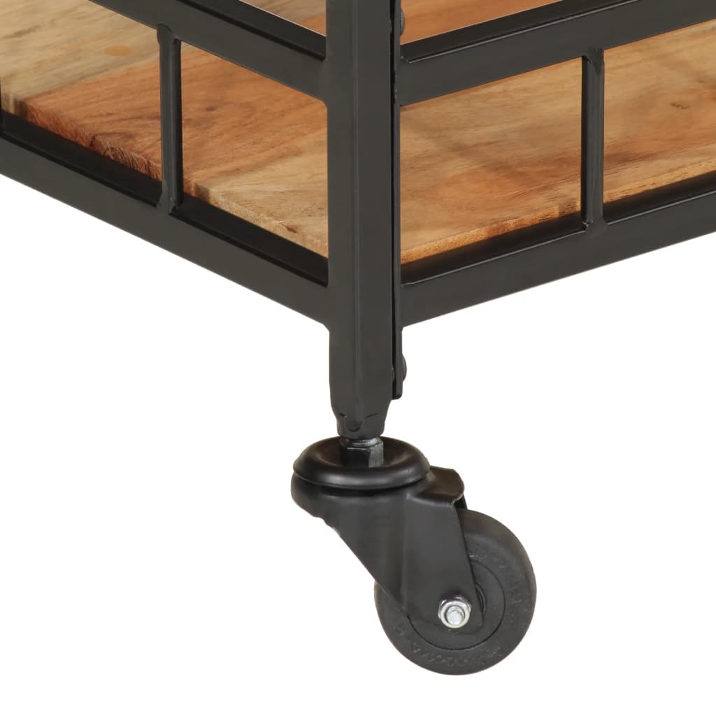 vidaXL Bar Cart 60x40x80 cm Solid Wood Acacia and Iron
