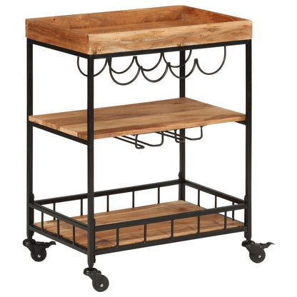 vidaXL Bar Cart 60x40x80 cm Solid Wood Acacia and Iron