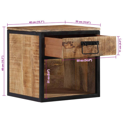 vidaXL Bedside Cabinet 40x35x40 cm Solid Wood Mango