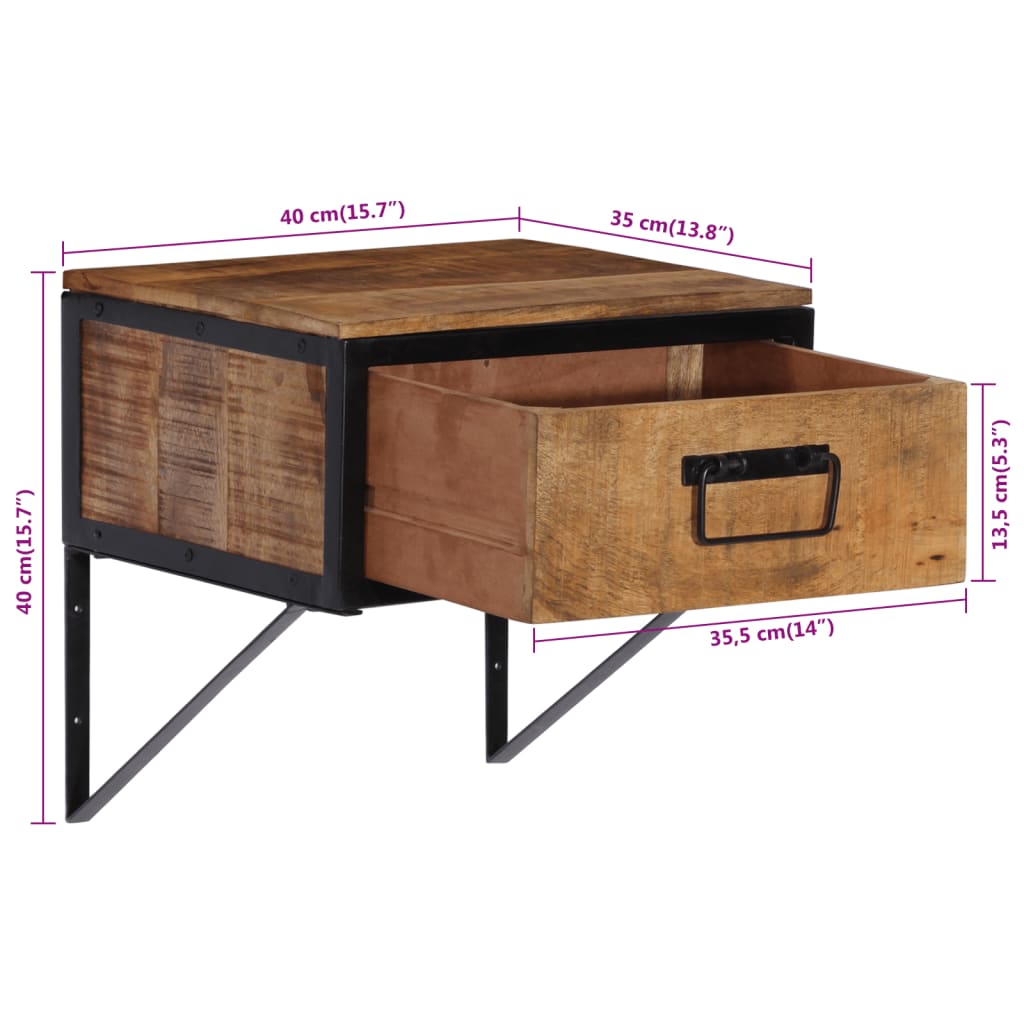 vidaXL Bedside Cabinet 40x35x40 cm Solid Wood Mango