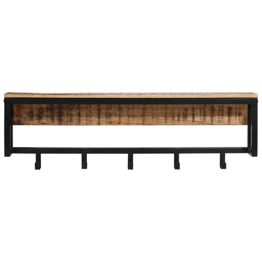 vidaXL Coat Rack 87x10x27 cm Solid Rough Wood Mango