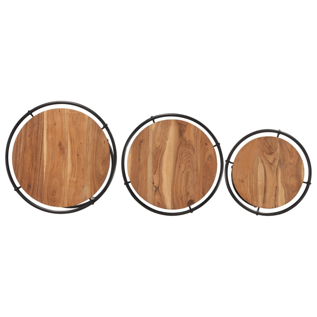 vidaXL Nesting Tables 3 pcs Solid Wood Acacia