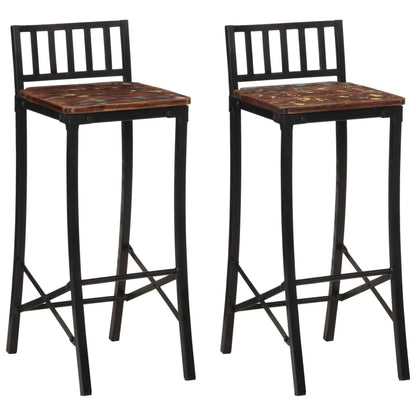 vidaXL Bar Chairs 2 pcs Solid Wood Reclaimed