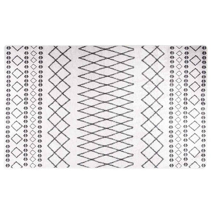 vidaXL Rug Washable Black and White 120x170 cm
