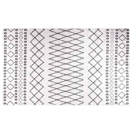 vidaXL Rug Washable Black and White 120x170 cm