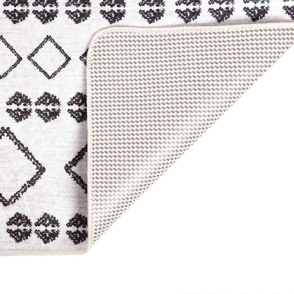 vidaXL Rug Washable Black and White 120x170 cm