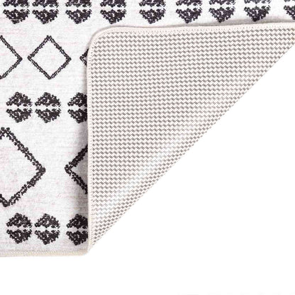 vidaXL Rug Washable Black and White 120x170 cm