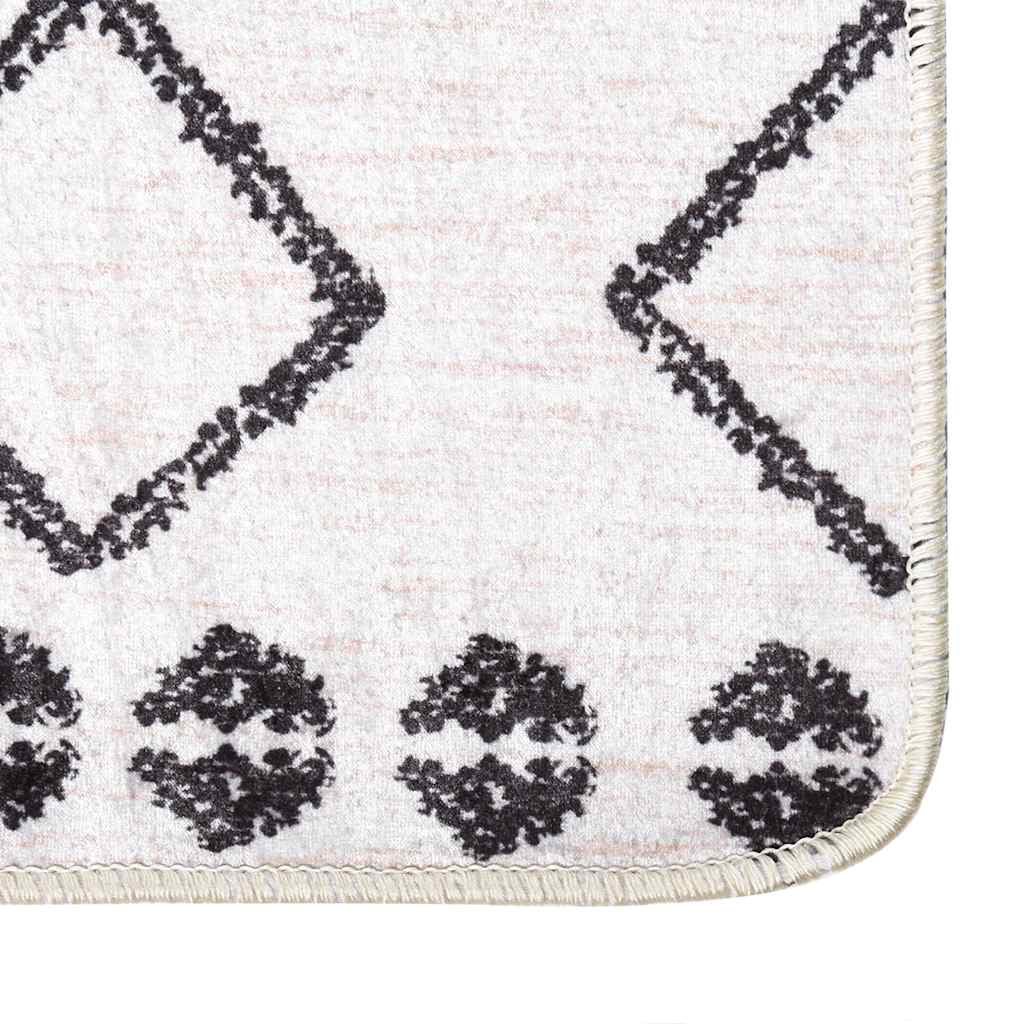 vidaXL Rug Washable Black and White 120x170 cm