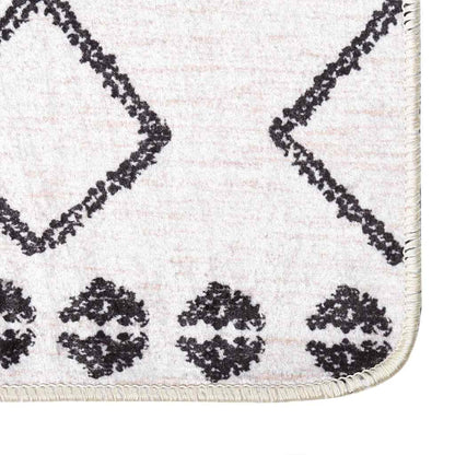 vidaXL Rug Washable Black and White 120x170 cm