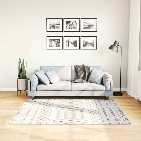 vidaXL Rug Washable Black and White 120x170 cm