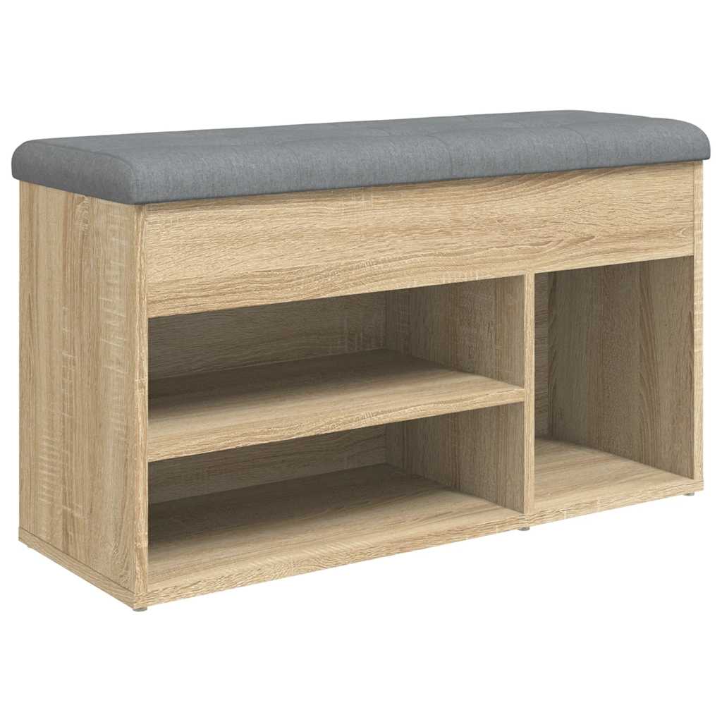 vidaXL Shoe Bench Sonoma Oak 82x32x45.5 cm Engineered Wood