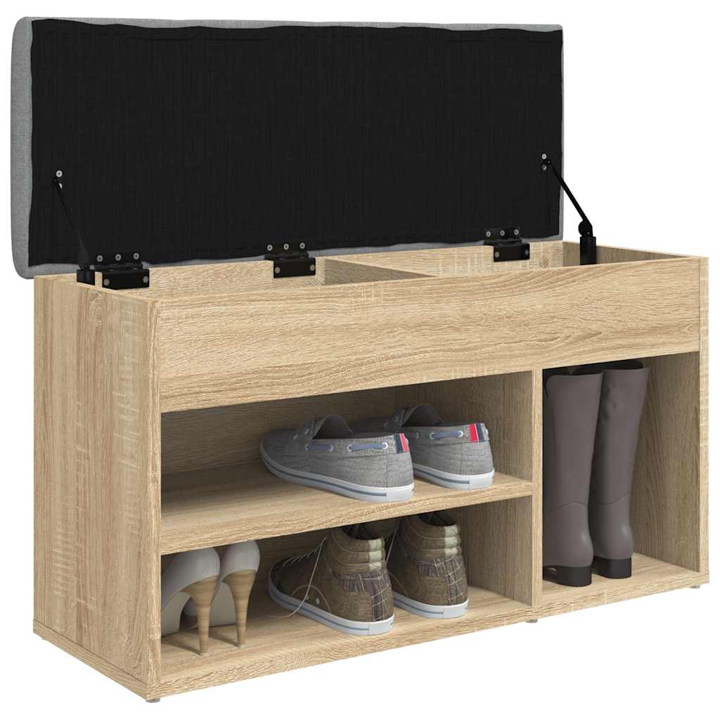 vidaXL Shoe Bench Sonoma Oak 82x32x45.5 cm Engineered Wood