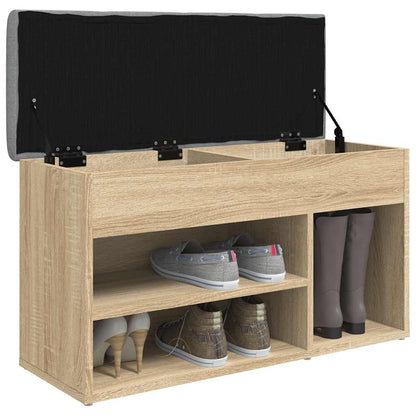 vidaXL Shoe Bench Sonoma Oak 82x32x45.5 cm Engineered Wood