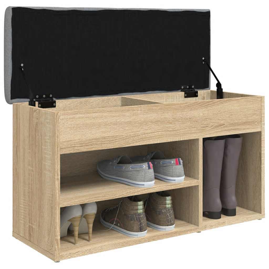 vidaXL Shoe Bench Sonoma Oak 82x32x45.5 cm Engineered Wood
