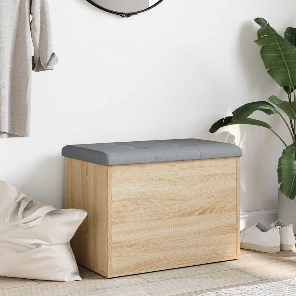 vidaXL Storage Bench Sonoma Oak 62x42x45 cm Engineered Wood