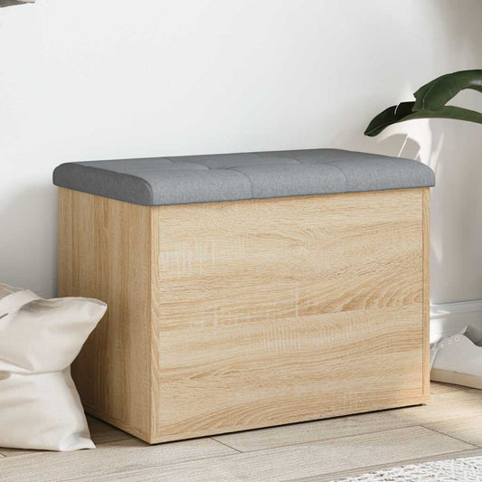 vidaXL Storage Bench Sonoma Oak 62x42x45 cm Engineered Wood